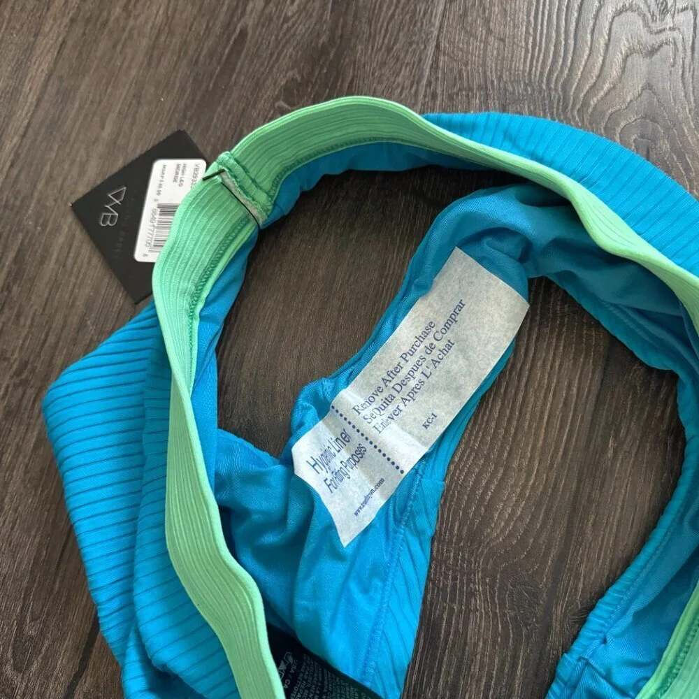 VYB | NWT Allie High Leg Bikini Bottom in Bright Neon Blue/Green Size Medium